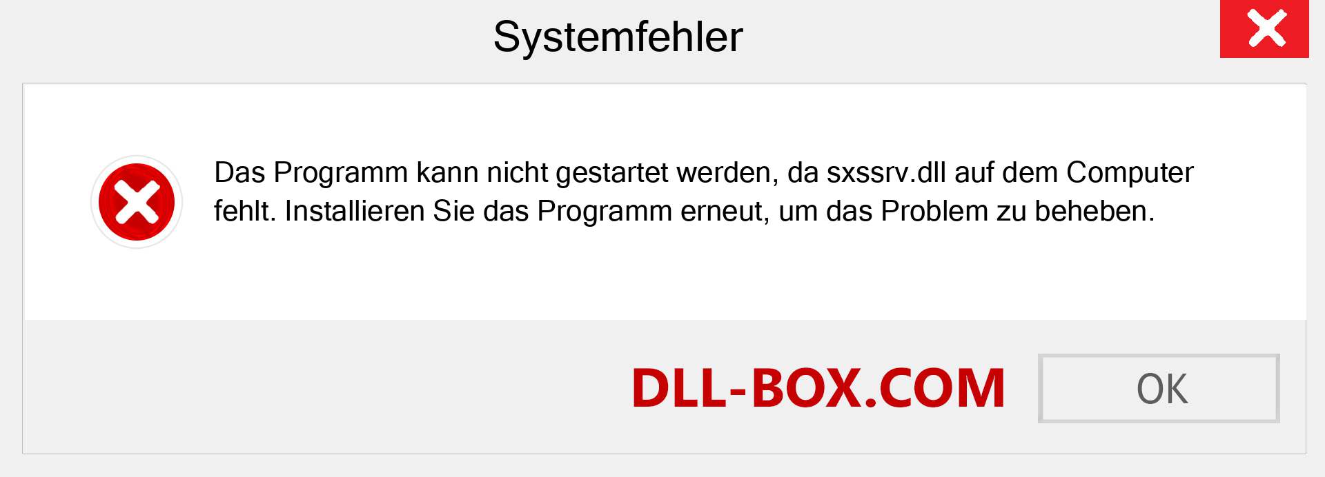 sxssrv.dll-Datei fehlt?. Download für Windows 7, 8, 10 - Fix sxssrv dll Missing Error unter Windows, Fotos, Bildern