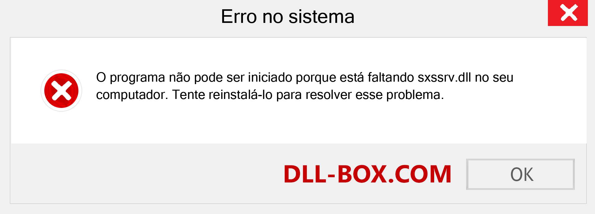 Arquivo sxssrv.dll ausente ?. Download para Windows 7, 8, 10 - Correção de erro ausente sxssrv dll no Windows, fotos, imagens